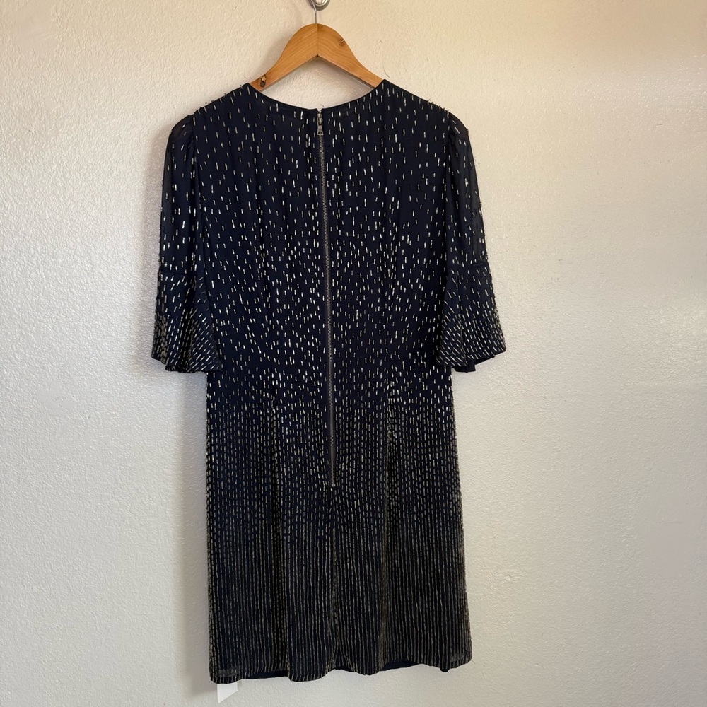 Alice + Olivia Thym Trumpet-Sleeve Shift Beaded Dress Size 8 - Picture 8 of 15